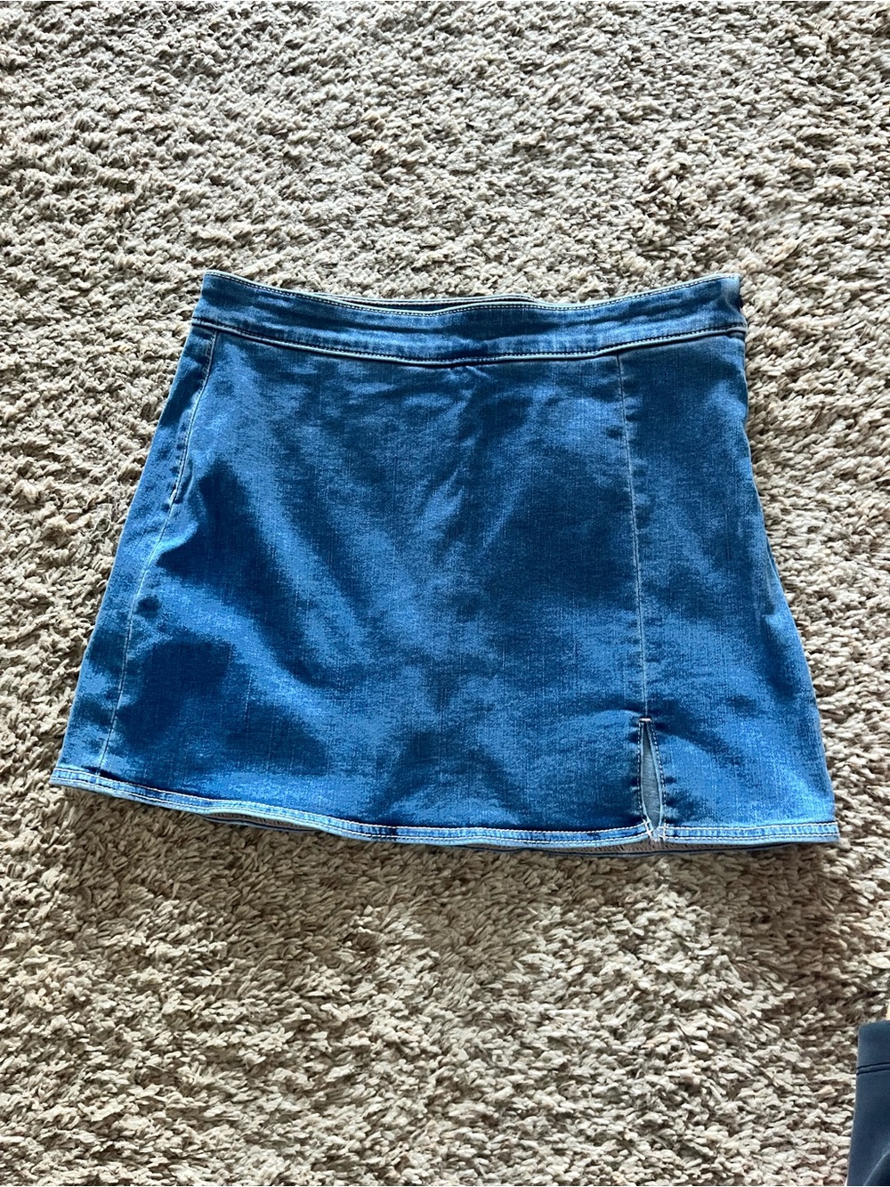 Denim mini skort